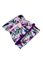 Load image into Gallery viewer, Stroller Size Baby Blanket | Luscious Floral Purple