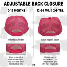 Load image into Gallery viewer, Flat Brim Trucker Hat: Rainbow (Hot Pink/White)