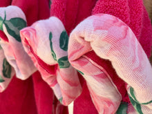 Load image into Gallery viewer, Bath, Beach or Pool Robe in Pink Passion with Rose Trim