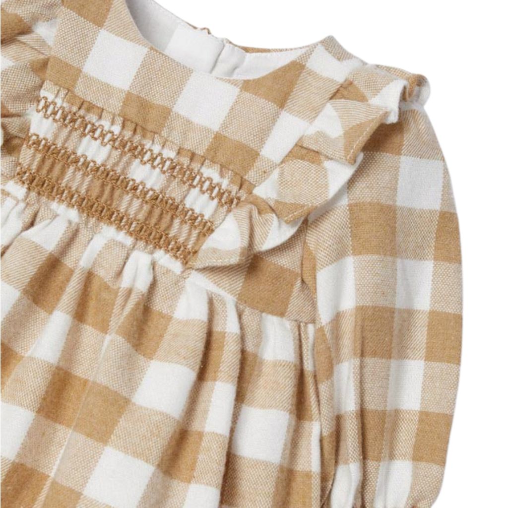 brown gingham baby dress Girls: The Stephanie Brown Medallion Babydoll Dress, (10/12) - The Mint Julep Boutique main image 0