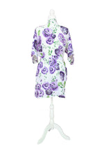 Load image into Gallery viewer, Ladies Kimono Robe in Floral Boysenberry Print