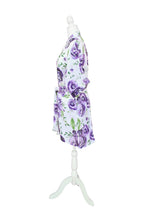 Load image into Gallery viewer, Ladies Kimono Robe in Floral Boysenberry Print
