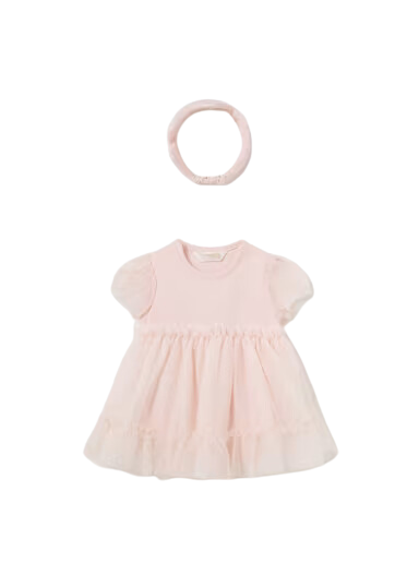 Tulle Dress with Crown Headband for Baby