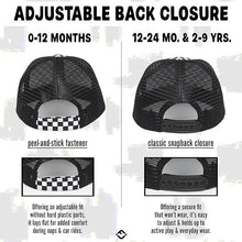 Load image into Gallery viewer, Flat Brim Trucker Hat - Checker/Faux Leather Brim
