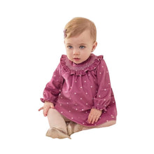 Load image into Gallery viewer, Heart Print Velvet Dress for Baby
