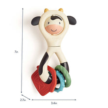 Load image into Gallery viewer, Cow Spinner, Teether and Rattle in One
