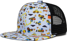 Load image into Gallery viewer, Flat Brim Trucker Hat - Construction Print
