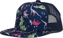 Load image into Gallery viewer, Flat Brim Trucker Hat - Dinosaur Print
