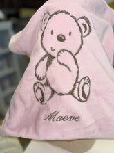 Load image into Gallery viewer, Bear Embroidered Security Blanket with Beanie for Newborn
