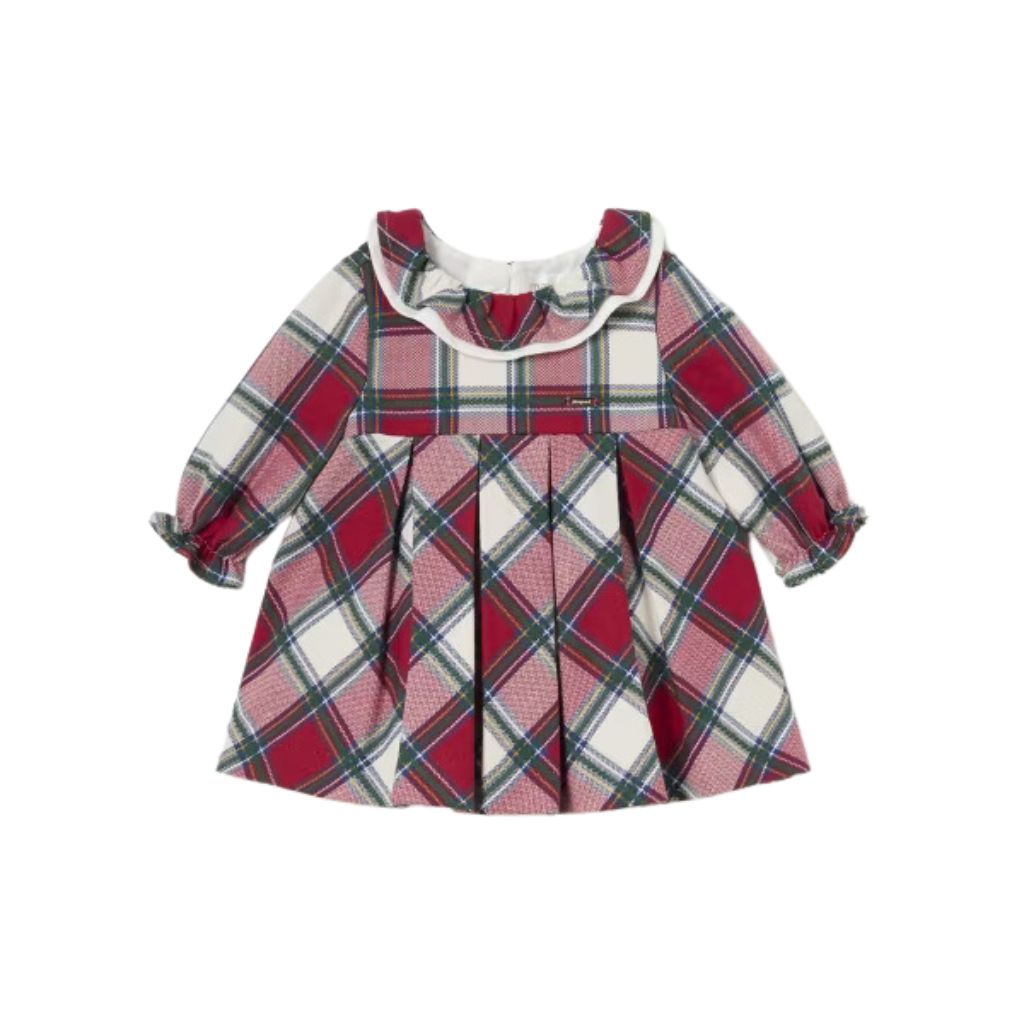 Plaid long sleeve dress for baby