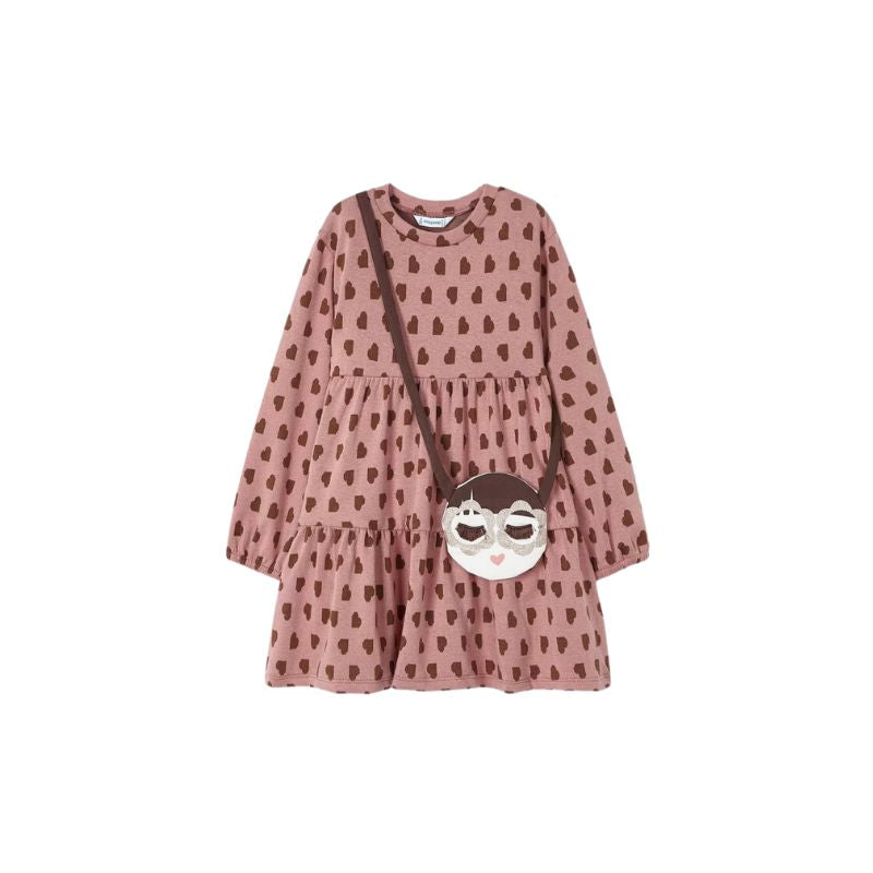 Heart Print Sweater Dress with Purse for Toddler
