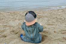Load image into Gallery viewer, Flat Brim Trucker Hat - Checker/Faux Leather Brim
