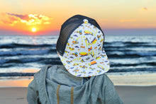 Load image into Gallery viewer, Flat Brim Trucker Hat - Construction Print
