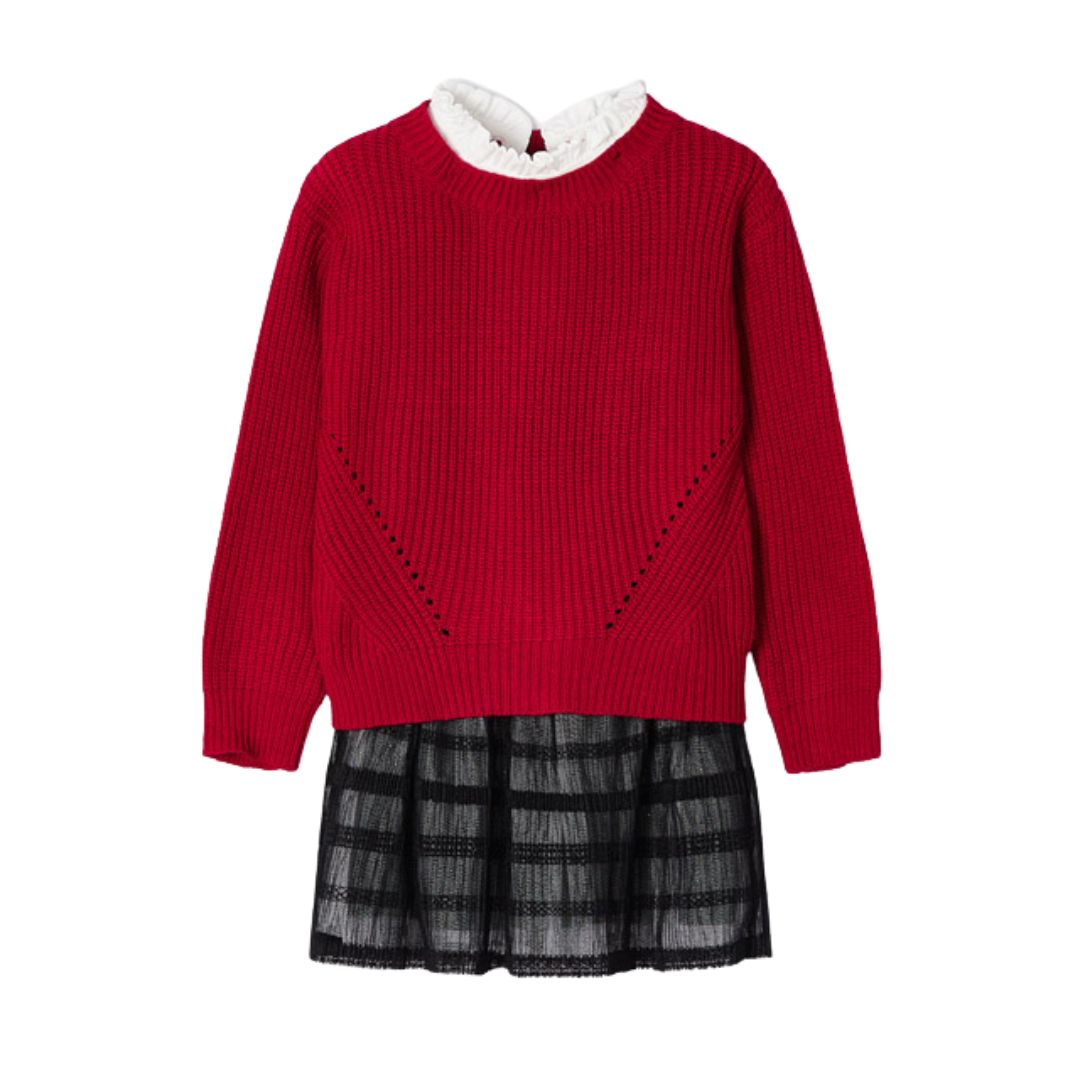 Sweater Dress with Tulle Skirt for Toddler