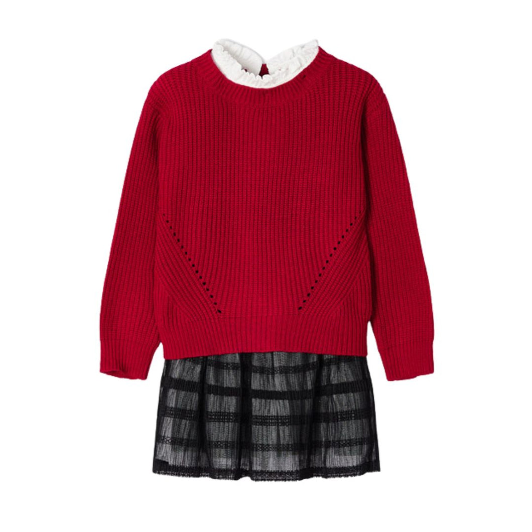 Sweater Dress with Tulle Skirt for Toddler