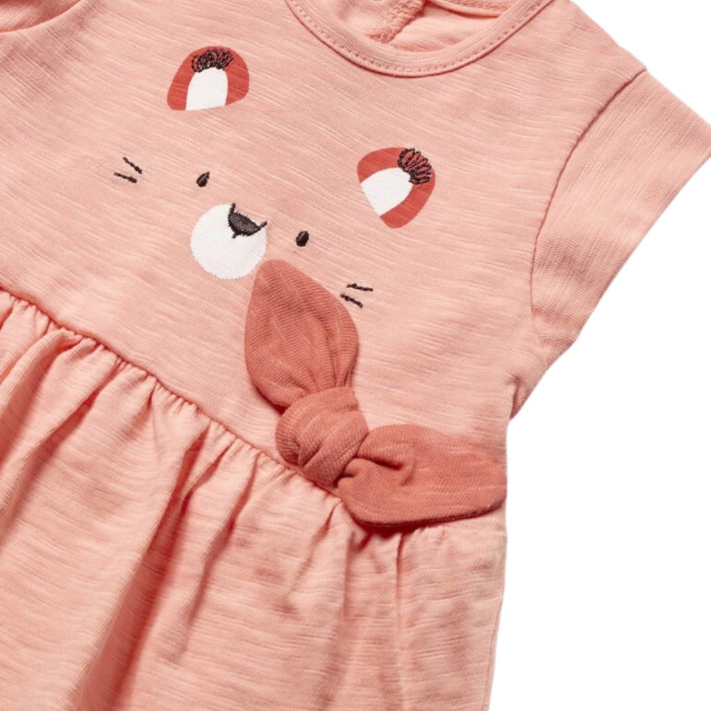 Two Piece Kitten Face Print Top and Shorts for Baby