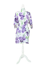 Load image into Gallery viewer, Ladies Kimono Robe in Floral Boysenberry Print

