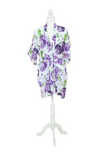 Load image into Gallery viewer, Ladies Kimono Robe in Floral Boysenberry Print
