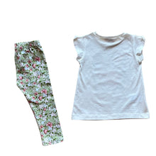 Load image into Gallery viewer, Pink and Green Floral Image Shirt with Butterfly Leggings
