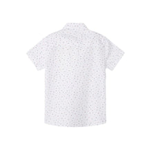 Load image into Gallery viewer, White Printed Short Sleeve Collar Button Up for Toddler
