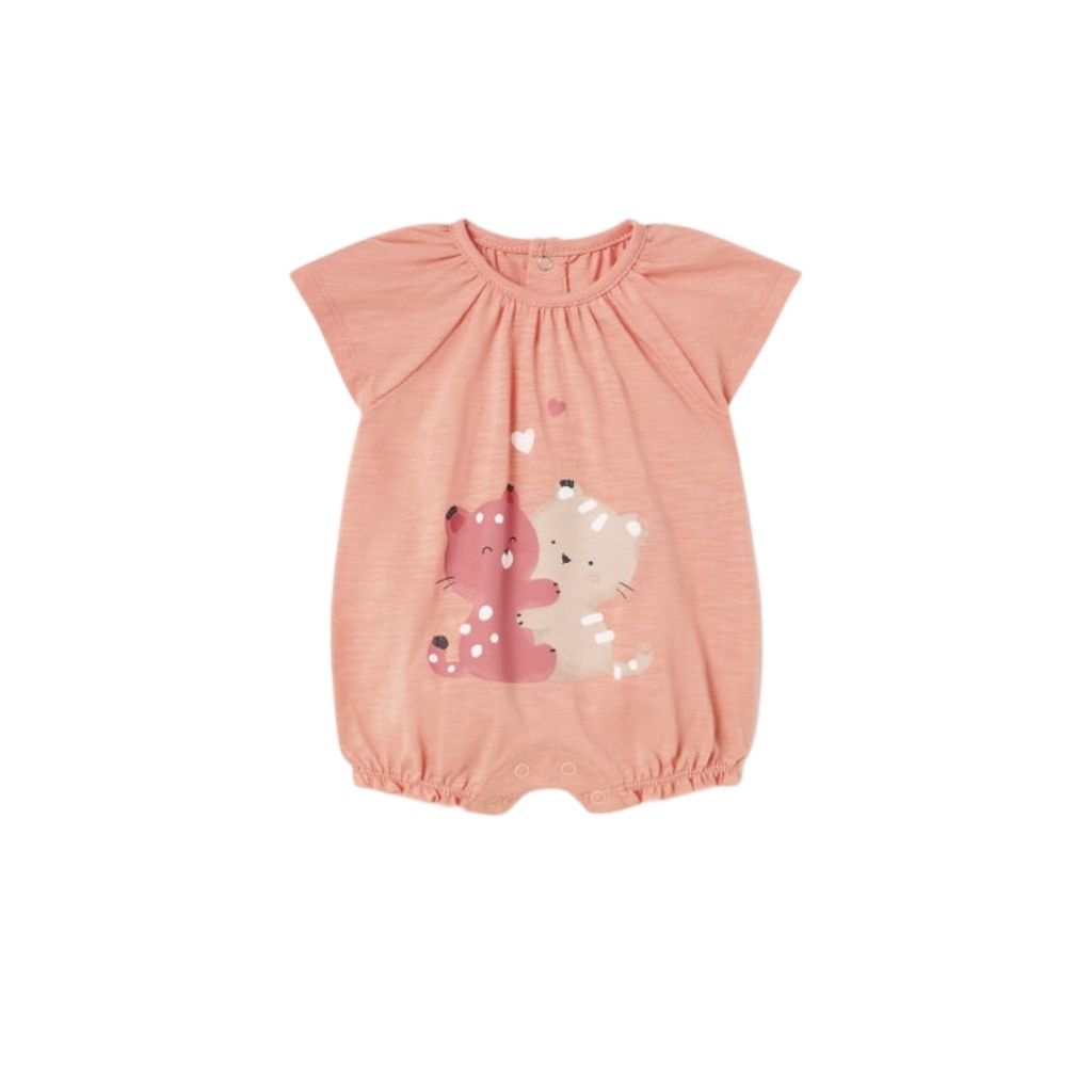 Romper with two Kittens Hugging for Baby