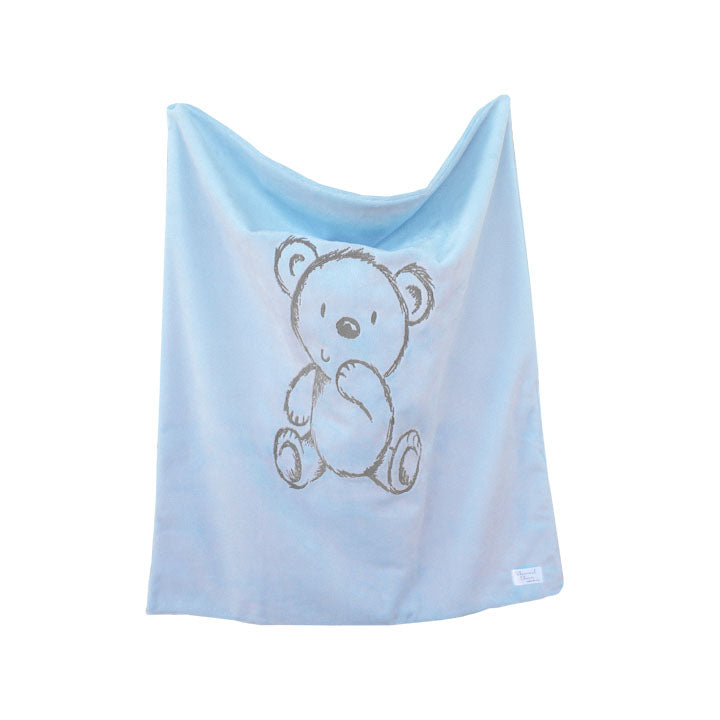 Bear Embroidered Blanket for Stroller