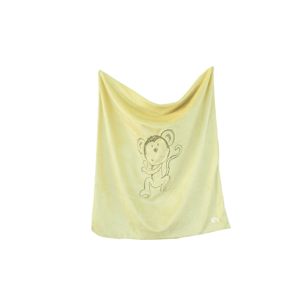 Monkey Embroidered Blanket for Stroller