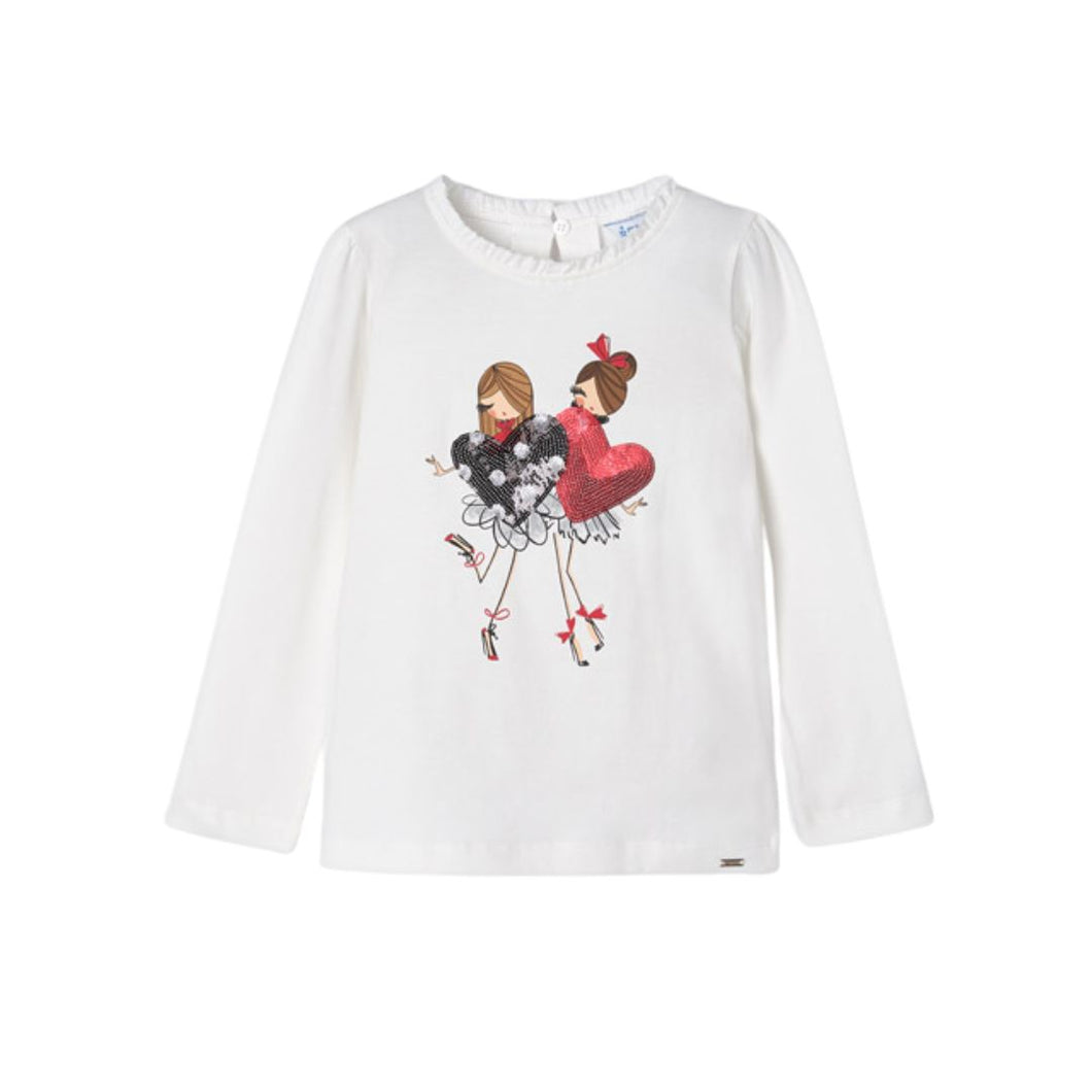 Long Sleeve T-Shirt with Sequin Heart for Toddler