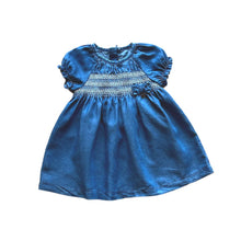 Load image into Gallery viewer, Denim Dress with Embroidered Smocking for Baby
