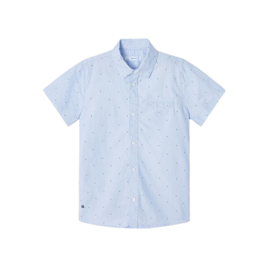 Short Sleeve Button Up in Blue for Toddler