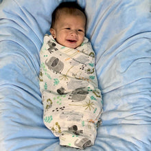 Load image into Gallery viewer, Newborn, Stroller, or Breastfeeding Swaddle Blanket in Zoo Print
