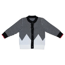 Load image into Gallery viewer, Stripe Cardigan for Baby in Black &amp; White
