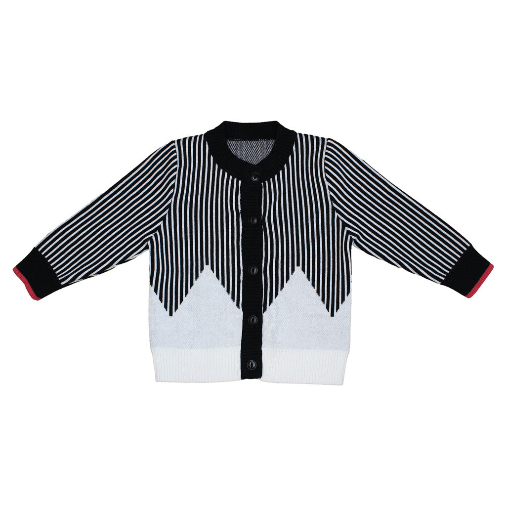 Stripe Cardigan for Baby in Black & White